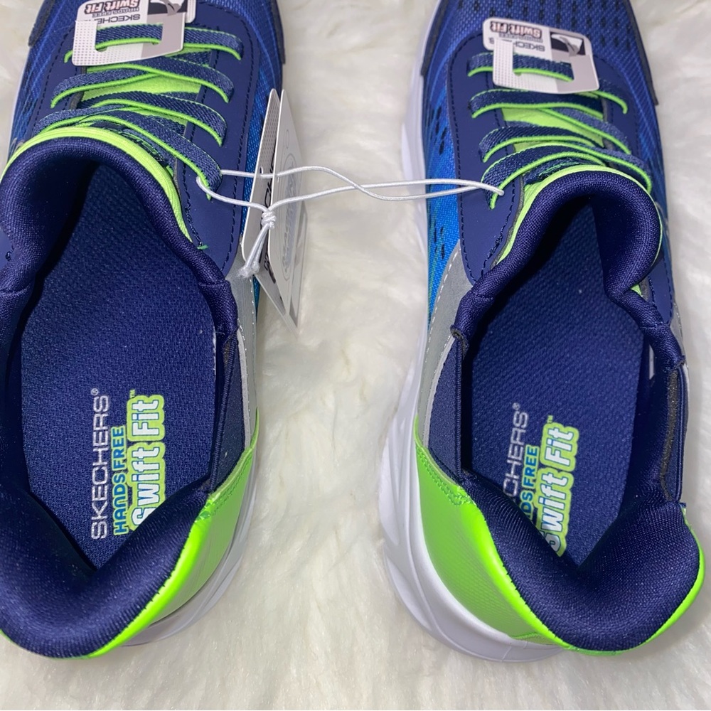 Skechers Sneakers Boys Swift Fit size 4 New in box Lime navy - Picture 4 of 10